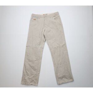 Vintage Y2K Buckle BKE Mens Size 32x32 Distressed Wide Leg Pants Beige Cotton
